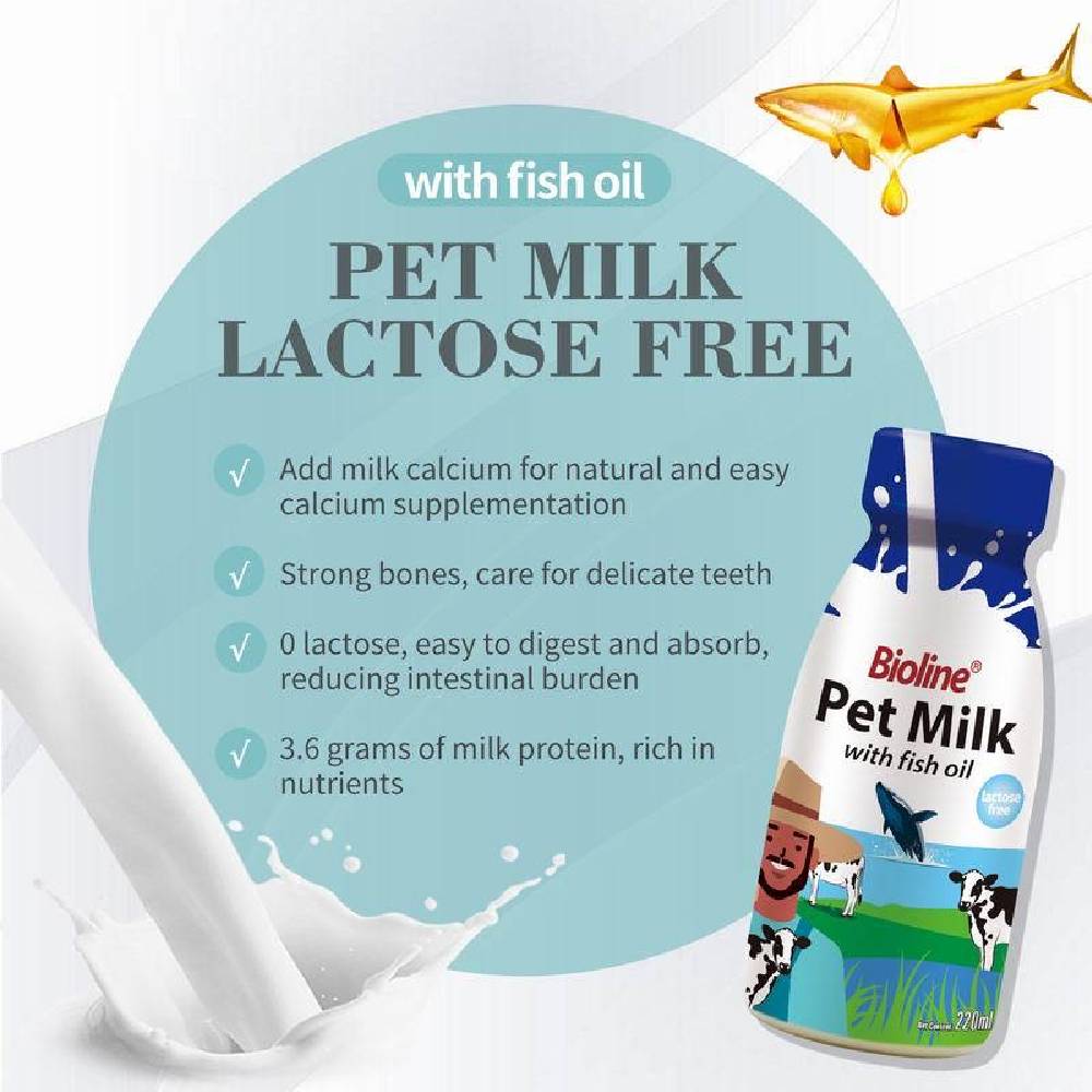 Bioline - Pet Milk with Fish Oil for Cats & Dogs 220ml