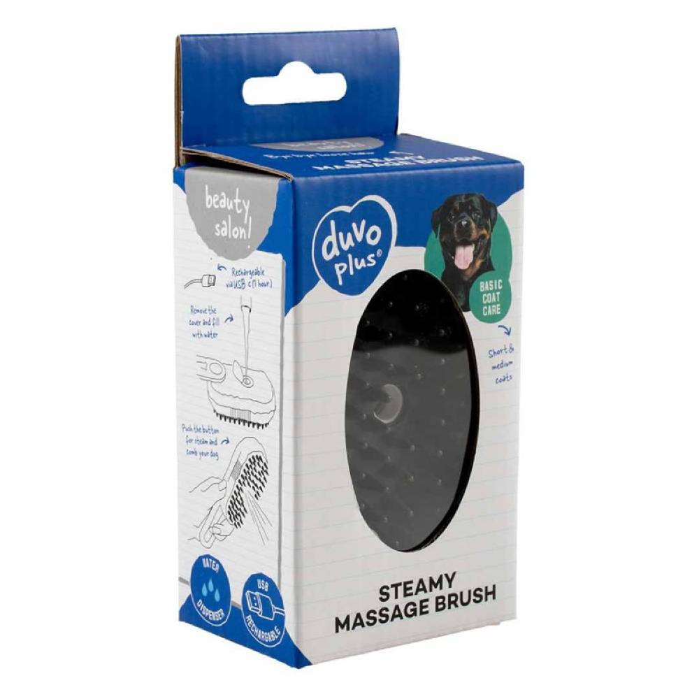 Duvo - Steamy Massage Brush 12X6,5X5Cm Black