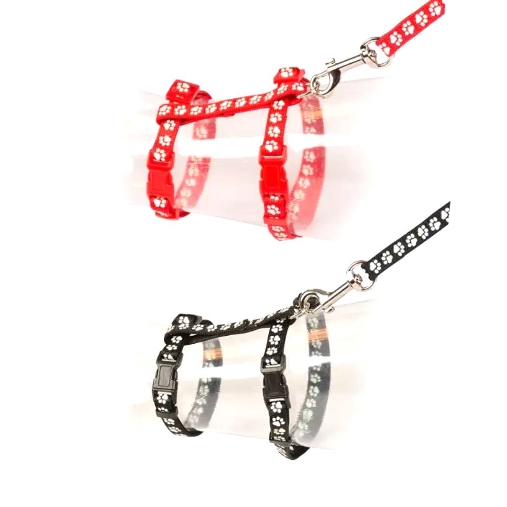 Duvo - Big Cat Walking Set Paws (1pc, Black/Red) - 30-50cm / 12Mm - 125cm