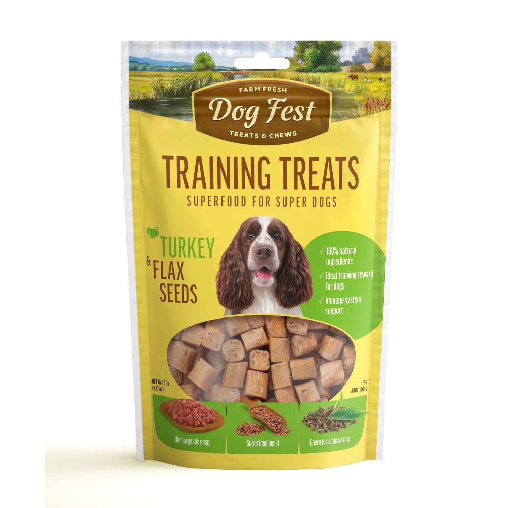 Dog Fest - Training Treats Turkey & Flax Seeds 90g