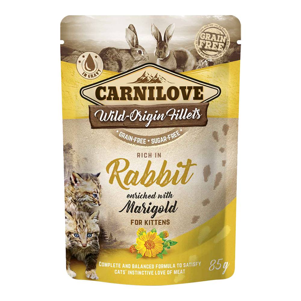 Carnilove - Rabbit enriched with Marigold for Kittens (Wet Food Pouches 85 grams)