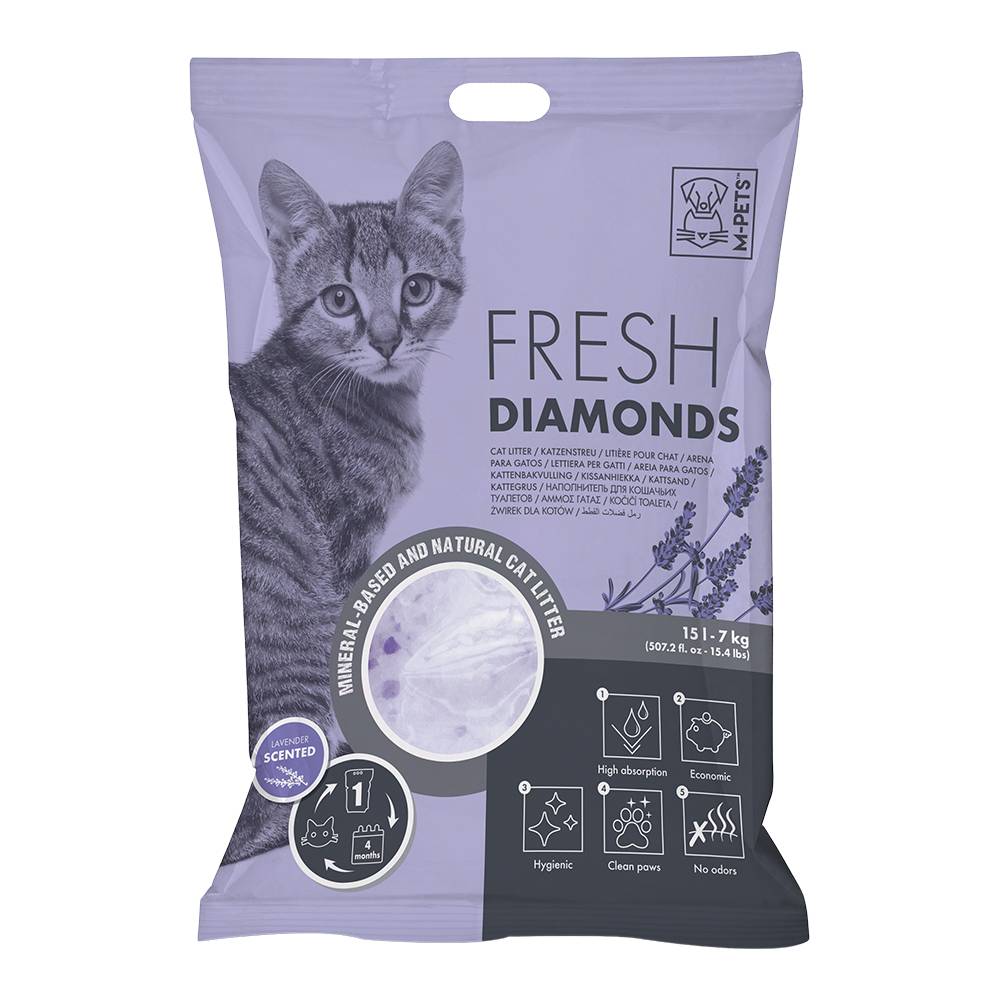 M-PETS - Fresh Diamonds Silica Gel Cat Litter 15L