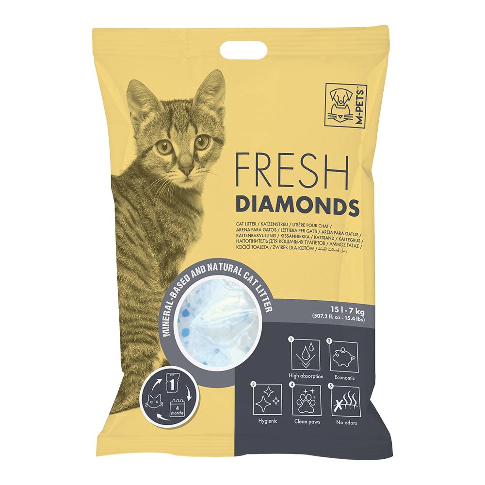 M-PETS - Fresh Diamonds Silica Gel Cat Litter 15L