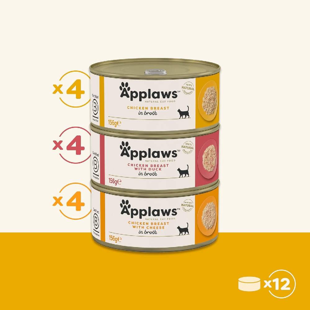 Applaws - Chicken Selection Multipack in Broth Cat Wet Food 12x156g