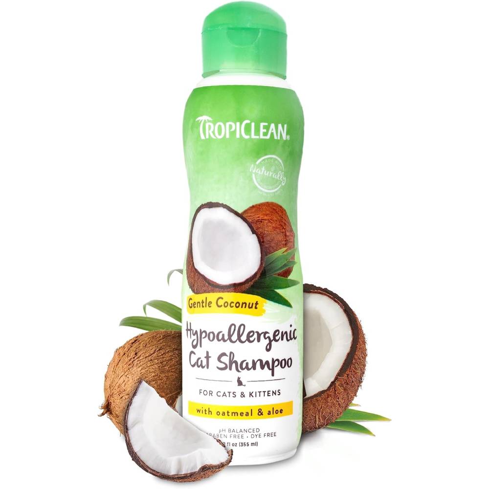 TropiClean - Gentle Coconut Hypoallergenic Cat and Kitten Shampoo, 12oz
