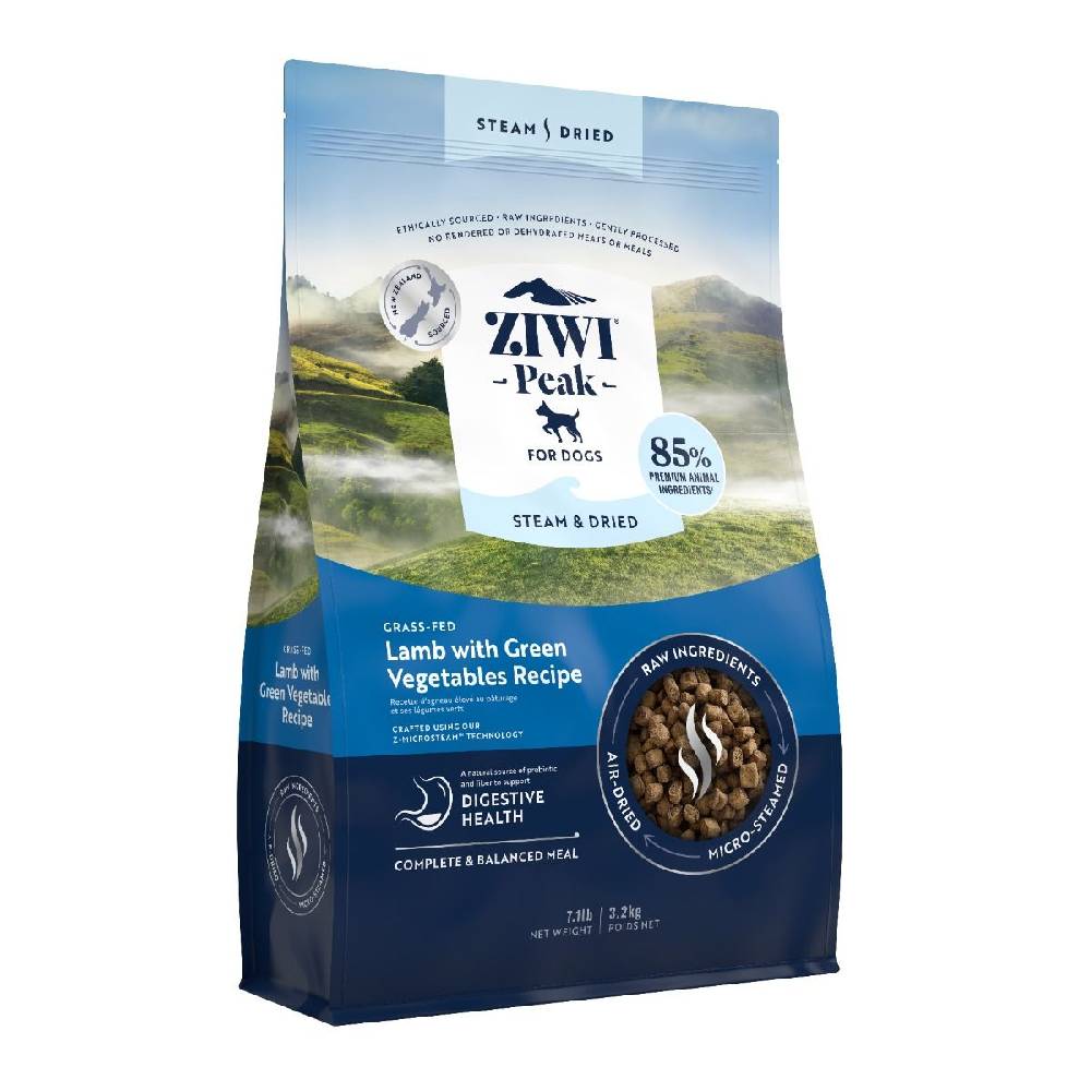 ZIWI Peak - Steam & Dried Grass-Fed Lamb with Green Vegetables Recipe Dry Dog Food 3.2kg