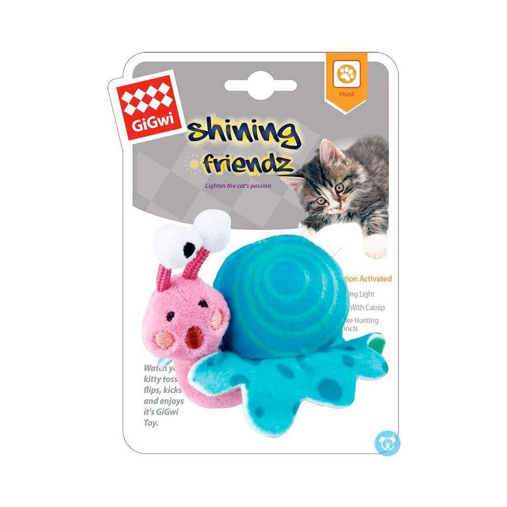 Gigwi - Shining Friends Snail with activated LED light & Catnip inside