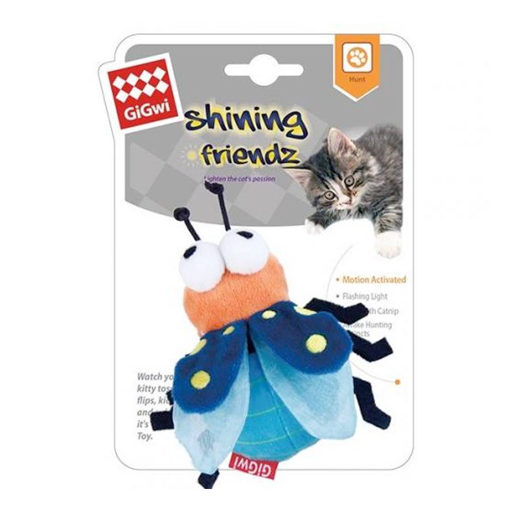 Gigwi - Shining Friends Firefly with activated LED light & Catnip inside