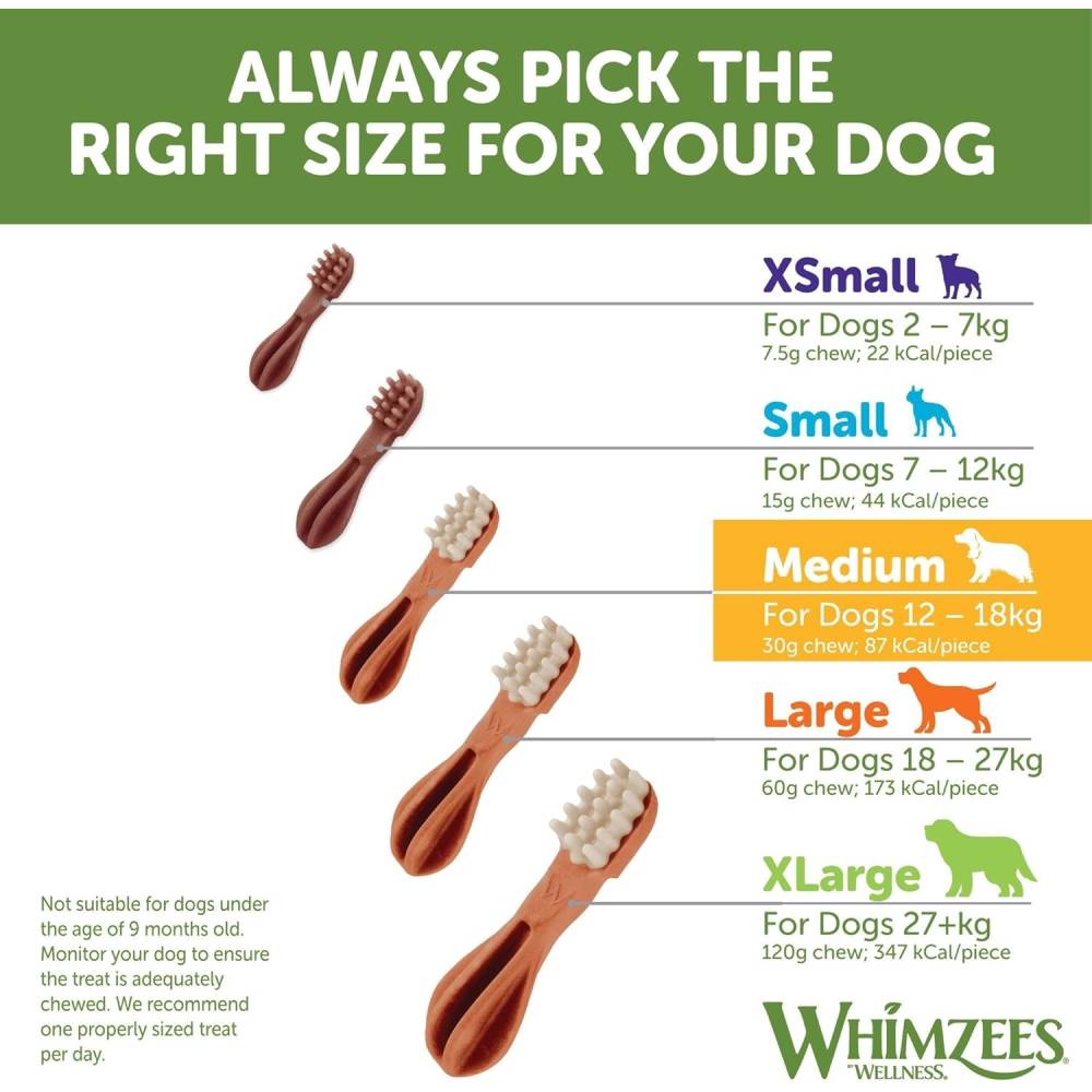 Whimzees - Toothbrush Star Mix Brown / Green / Orange