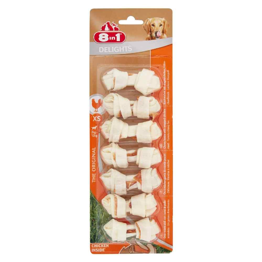 8in1 - Delights Bones Chicken, XS - 7 pcs