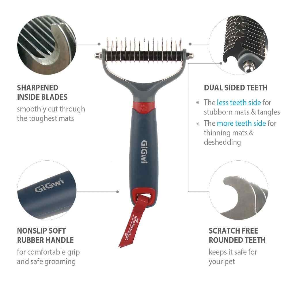 Gigwi - Dual Head Dematting Comb 17 Teeth for Dogs & Cats