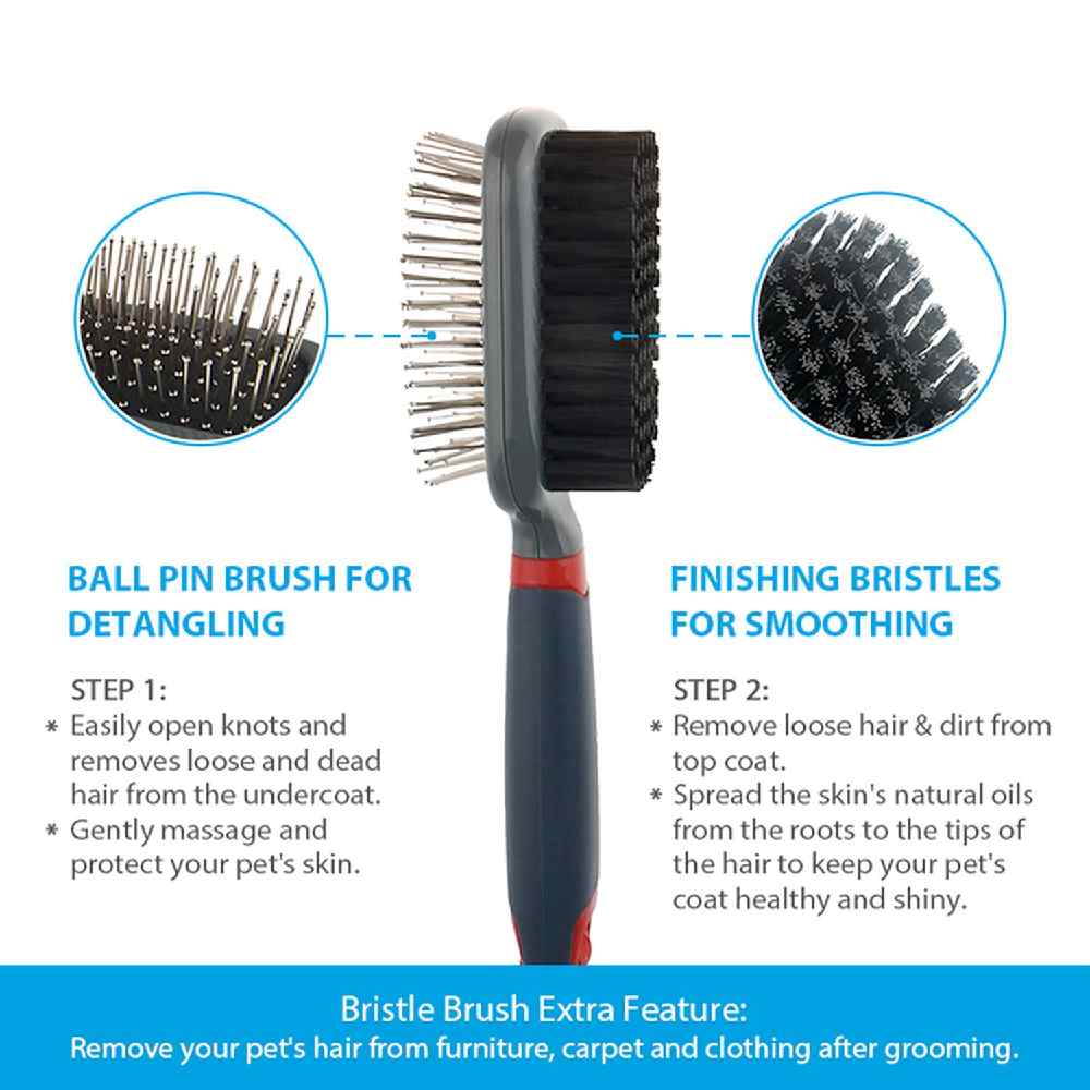 Gigwi - Double-Sided Brush Nylon Bristles & Pins for Dogs and Cats