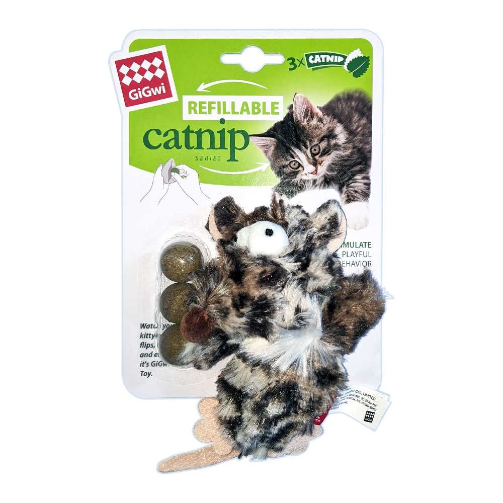 Gigwi - Strange Mouse Refillable Catnip with 3 catnip balls