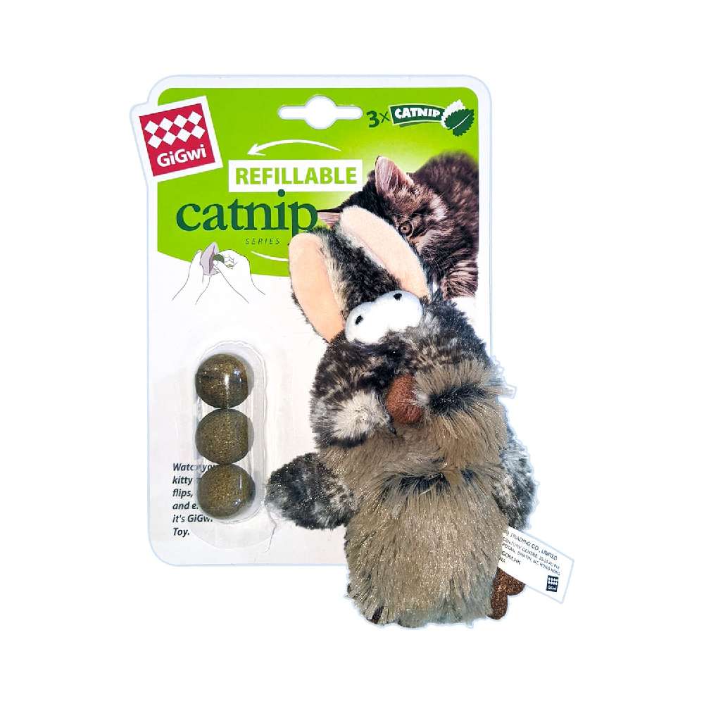 Gigwi - Rabbit Refillable Catnip with 3 catnip balls