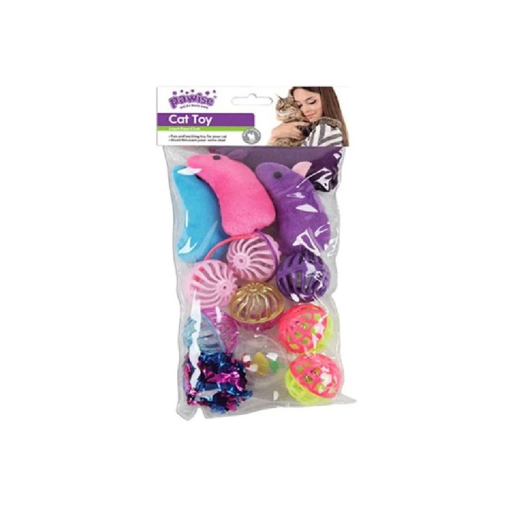 Pawise - Ball & Mice Value Pack Cat Toys - 13 pcs