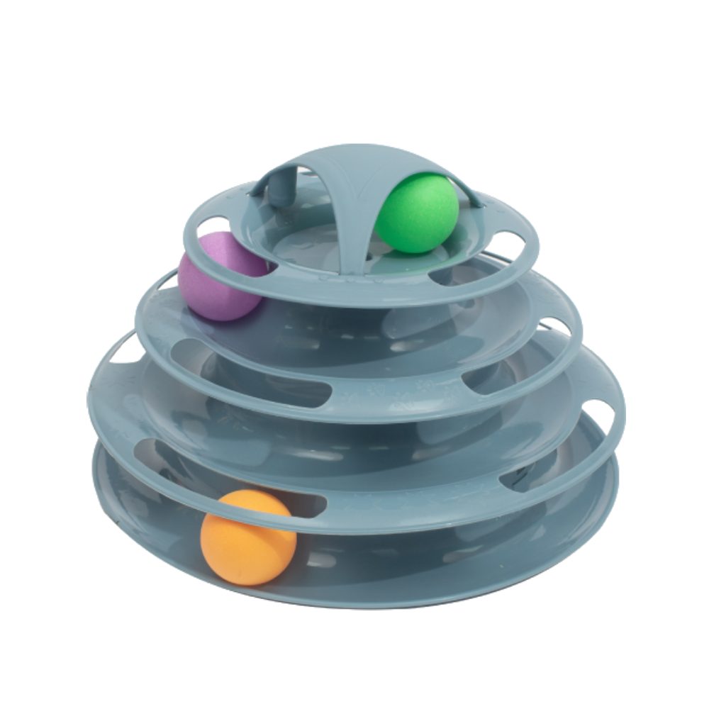 PL - Tower Of Tracks  Cat Toy With Balls