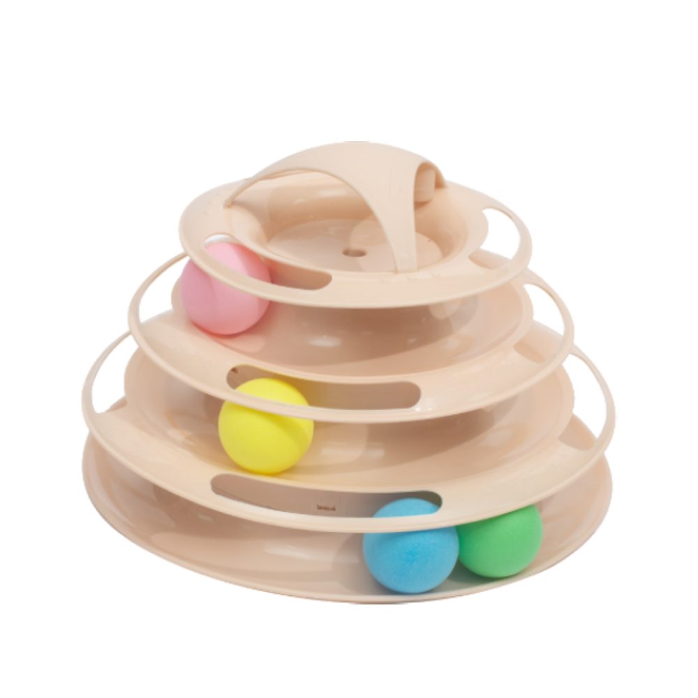 PL - Tower Of Tracks  Cat Toy With Balls