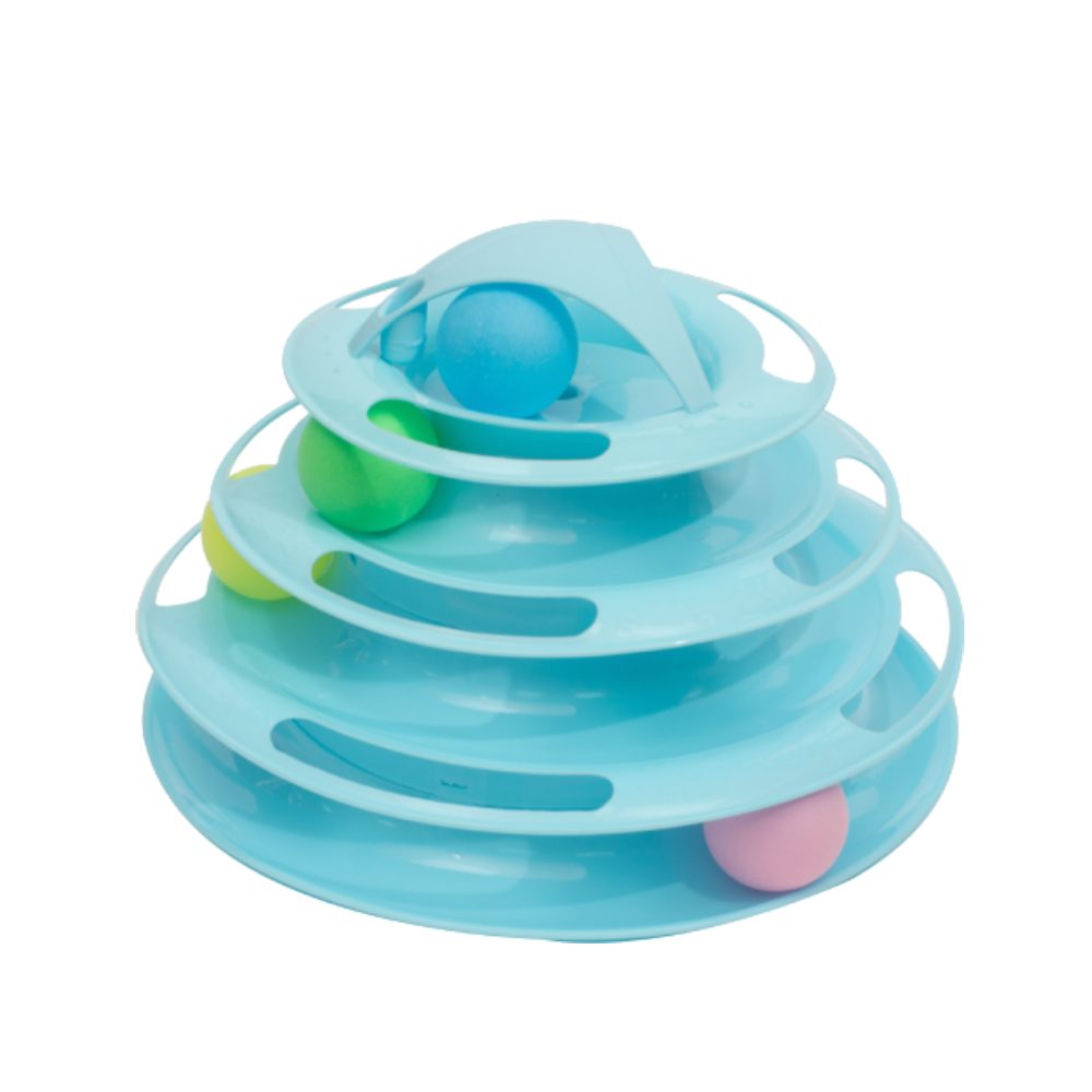 PL - Tower Of Tracks  Cat Toy With Balls