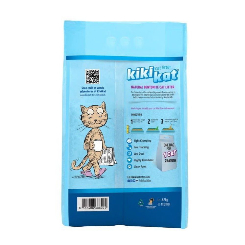 Kiki Kat - White Bentonite Clumping Cat Litter – Natural -10 L
