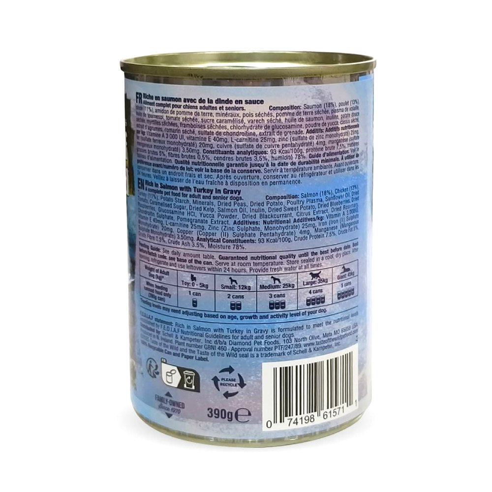 Taste of the Wild - Rich in Salmon with Turkey in Gravy for Adult and Senior Dogs – 390g