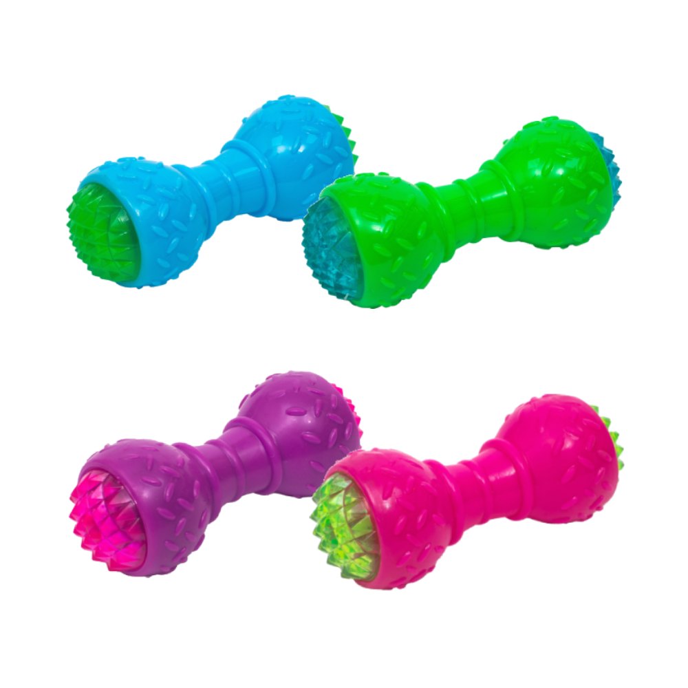 PL - Flashing LED Dumbbell Chew Toy - Small