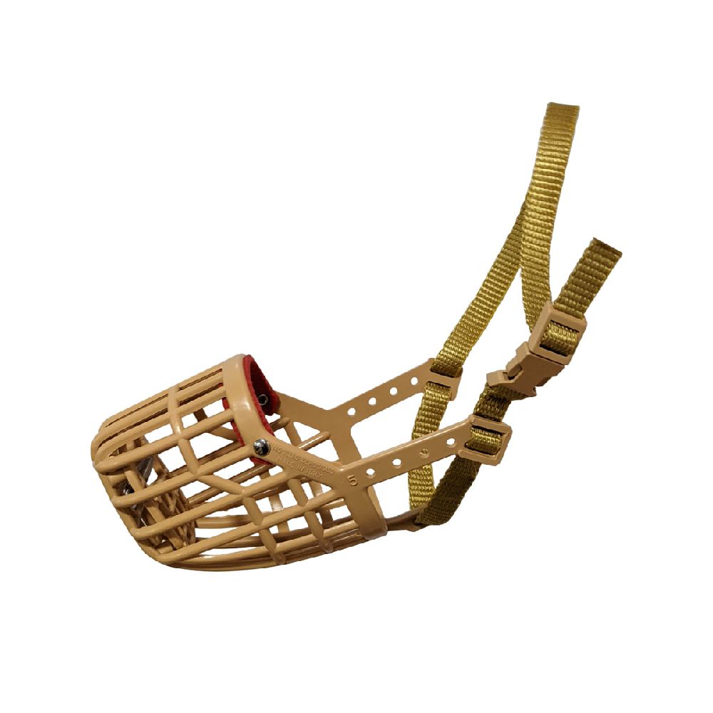 Dog Fever - Brown  Plastic Dog   Muzzle with Nylon Strap - Size 9