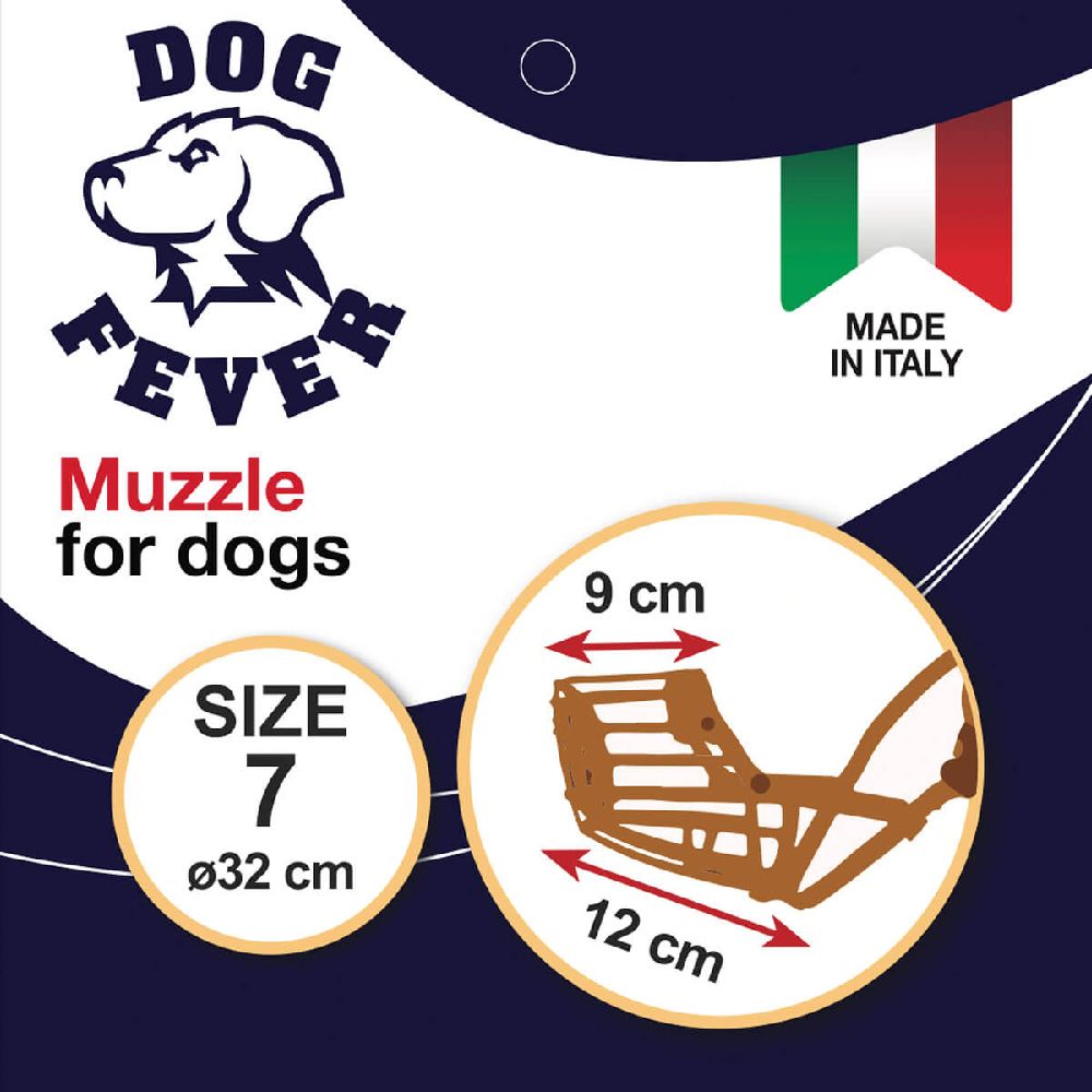 Dog Fever - Brown  Plastic Dog Muzzle with Nylon Strap - Size 7
