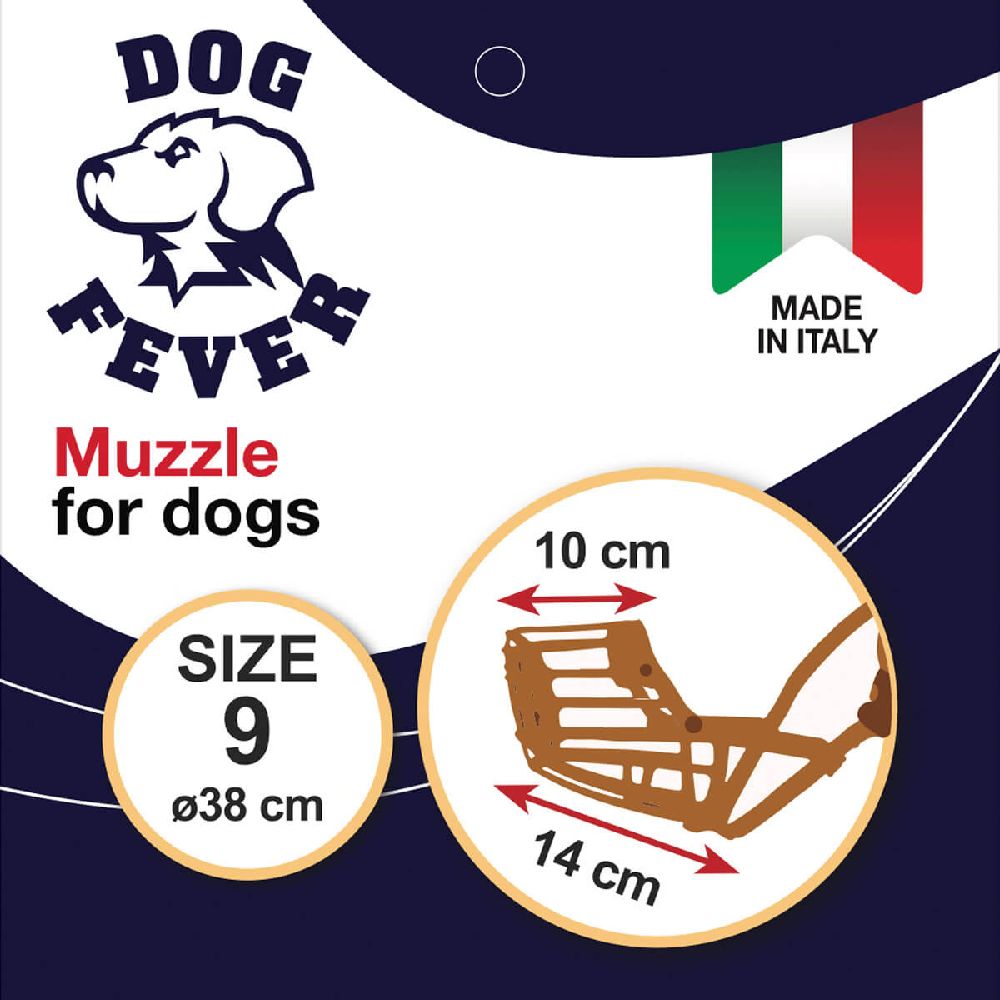 Dog Fever - Brown  Plastic Dog   Muzzle with Nylon Strap - Size 9