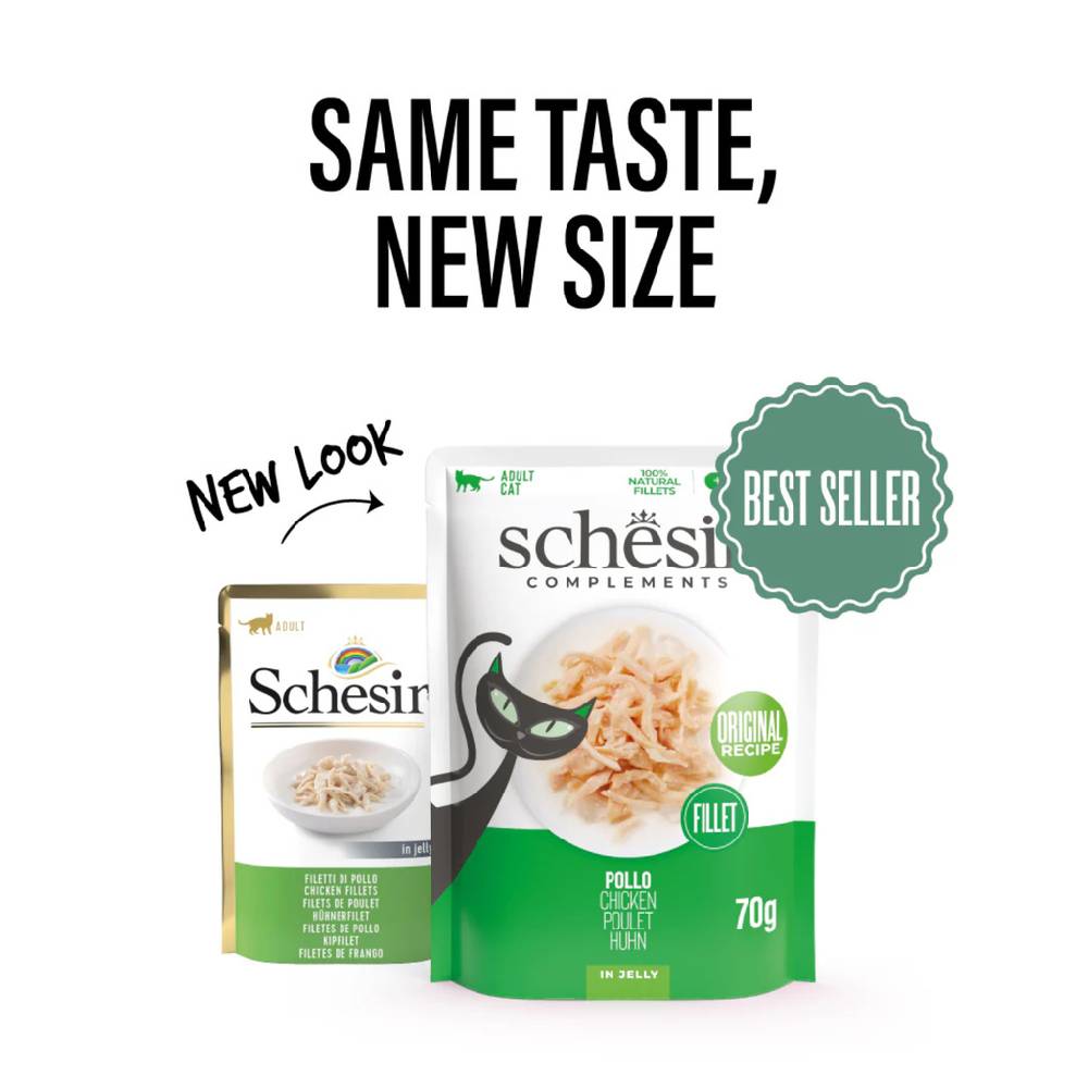 Schesir - Complements Cat Wet Food in Jelly Pouch- Chicken - 70 G