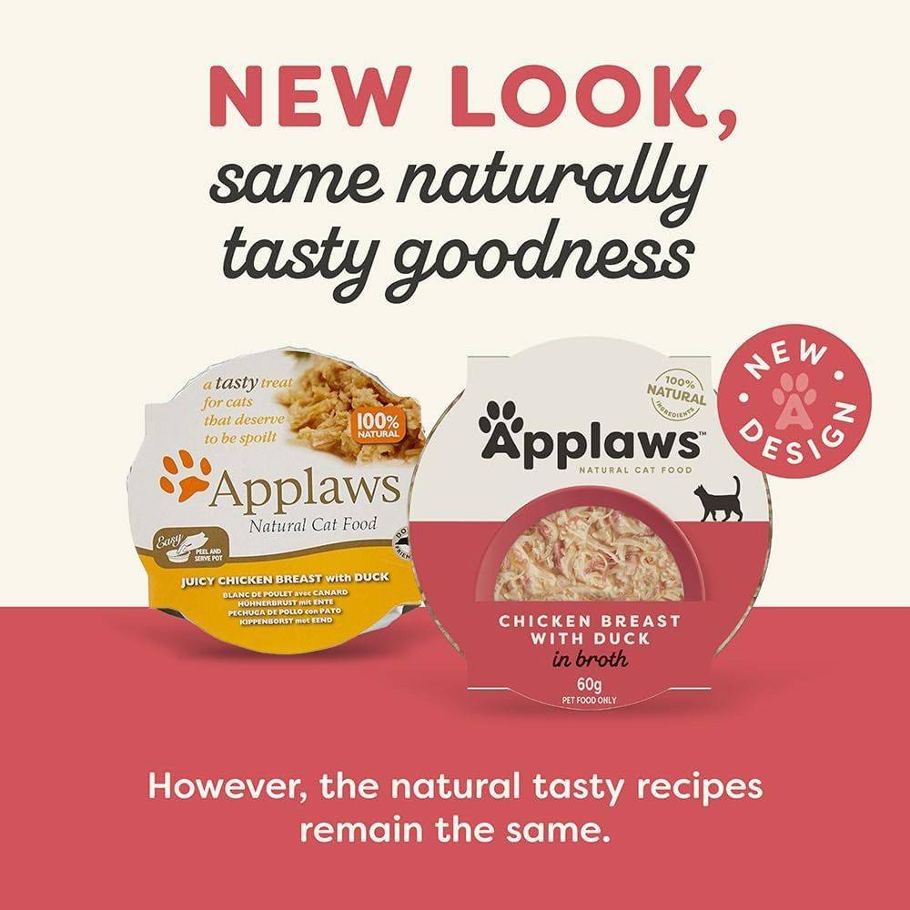 Applaws - Chicken Breast with Duck in Broth Wet Cat Food - 60g Pot