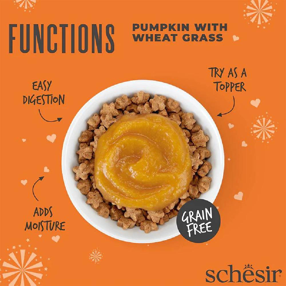 Schesir - Functions Cat Pouch Digestive Topper Pumpkin With Wheat Grass - 40 G