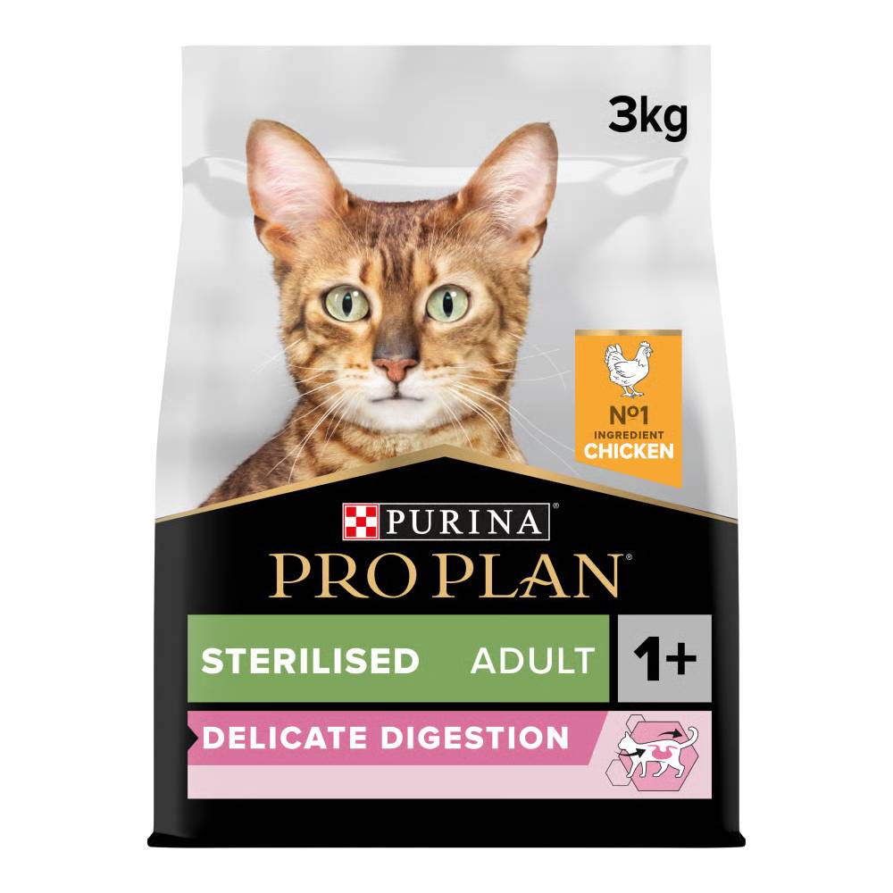 Pro Plan - Sterilised Adult Delicate Digestion Dry Cat Food With Chicken, 3 KG