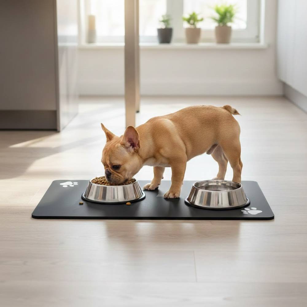 Cozy Paws - Paw Print Synthetic Rubber Dog Feeding Mat - 11.81 x 15.75 in ( 30 x 40 cm )