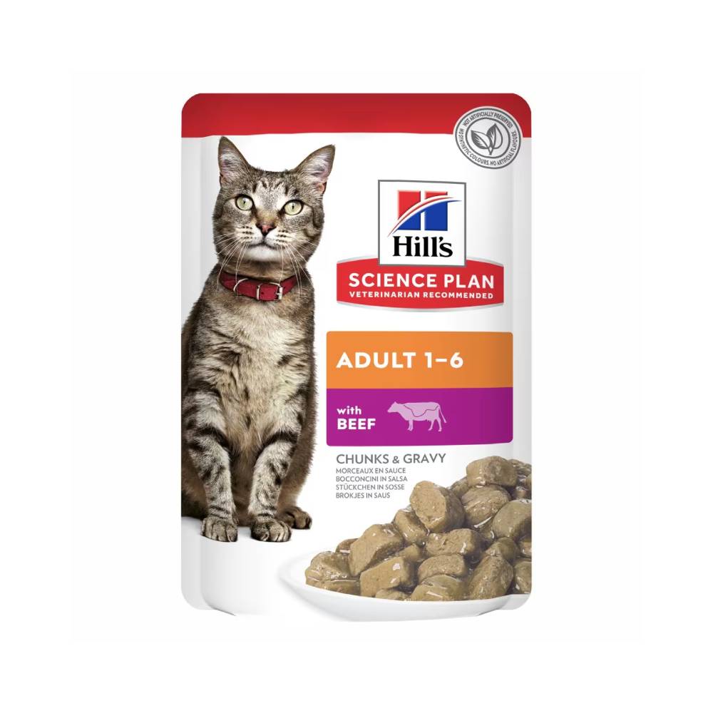 Hill’s Science Plan Adult Wet Cat Food Beef Pouches 85g