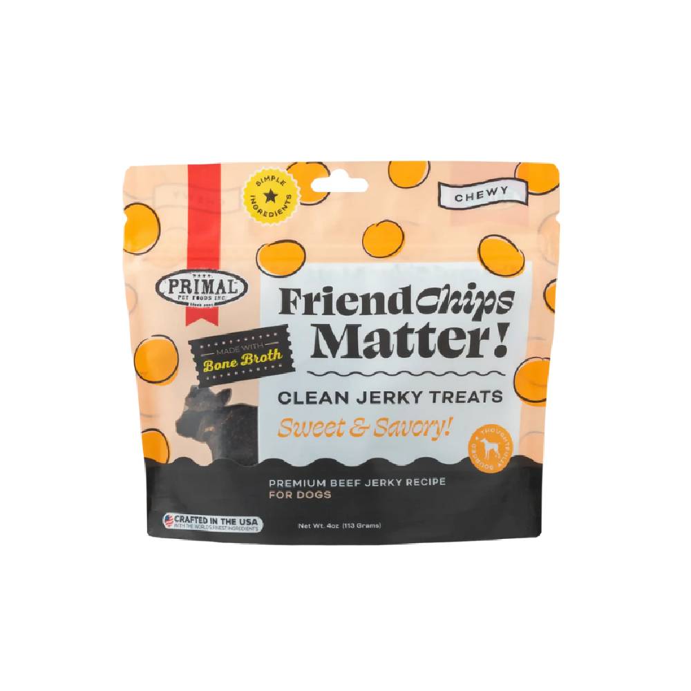 Primal - FriendChips Matter - Beef with Broth Jerky Treat 4oz