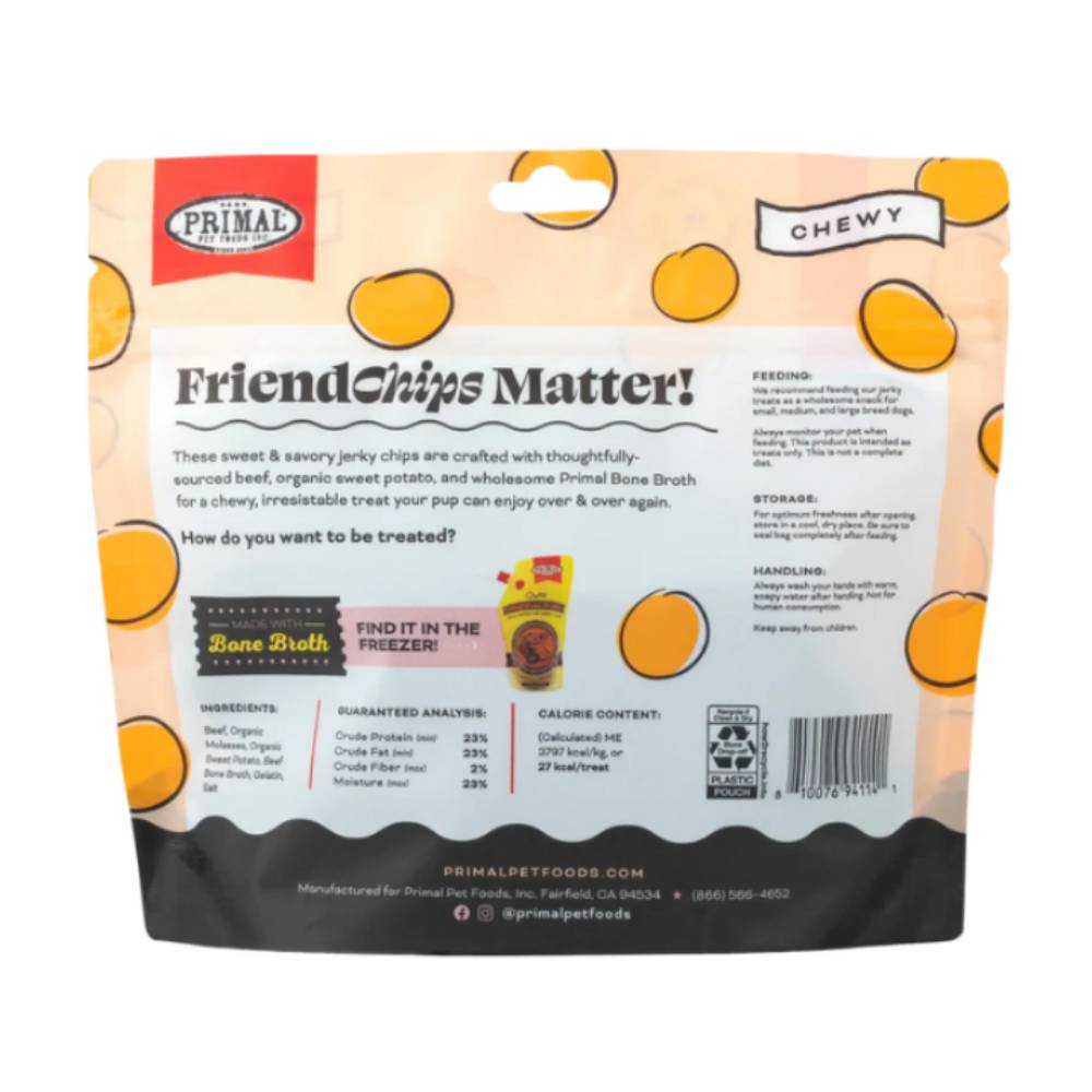 Primal - FriendChips Matter - Beef with Broth Jerky Treat 4oz