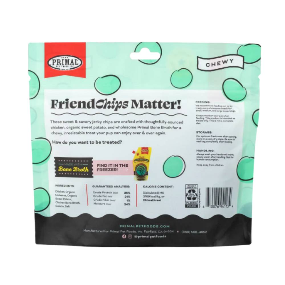 Primal - FriendChips Matter - Chicken with Broth Jerky Treat 4oz