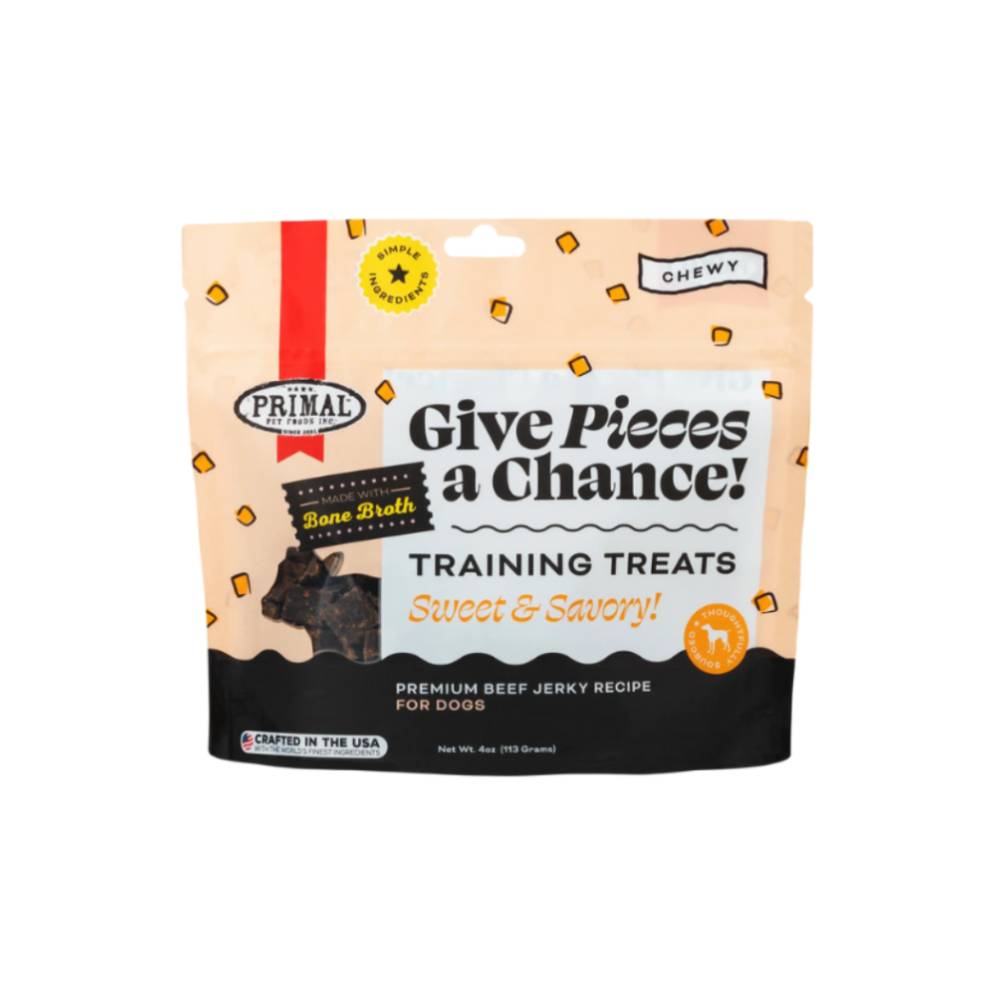 Primal - Give Pieces A Chance - Beef with Broth Jerky Treat 4oz