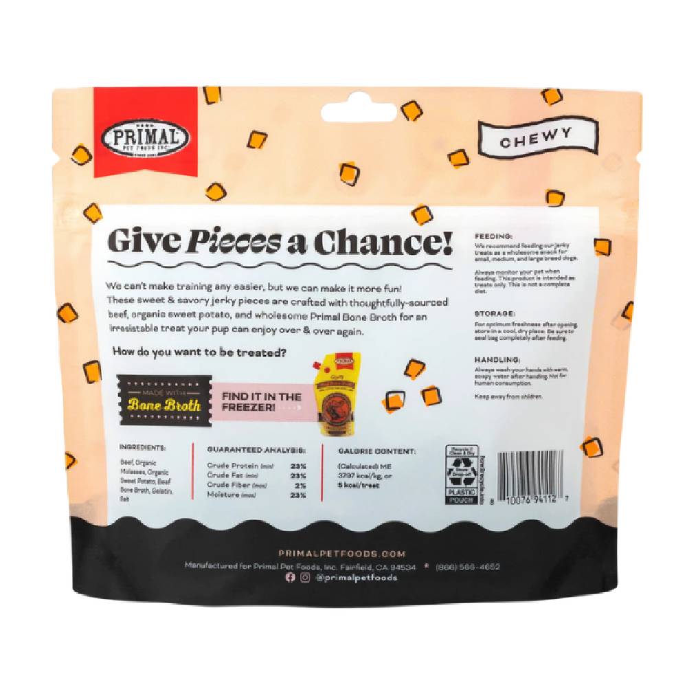 Primal - Give Pieces A Chance - Beef with Broth Jerky Treat 4oz