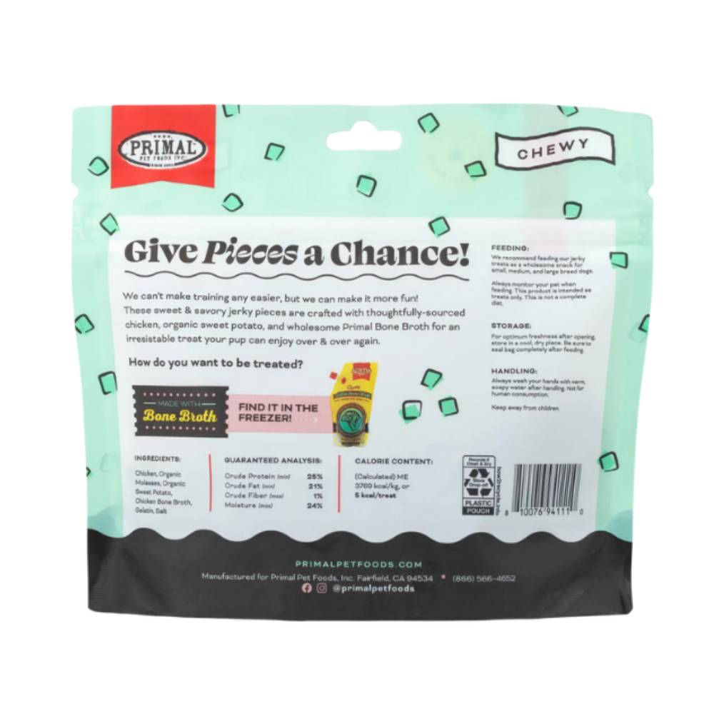 Primal - Give Pieces A Chance - Chicken with Broth Jerky Treat 4oz