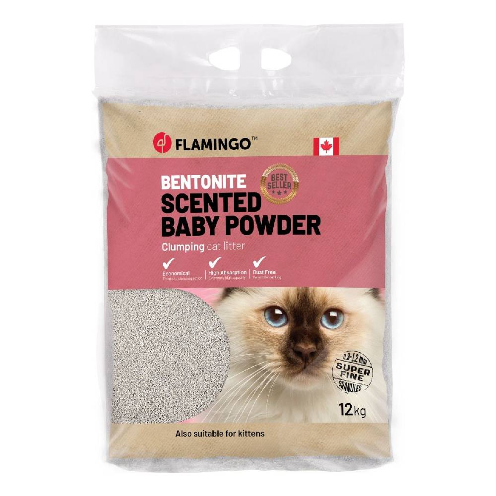 Flamingo - Bentonite Scented Baby Powder Clumping Cat Litter 12kg