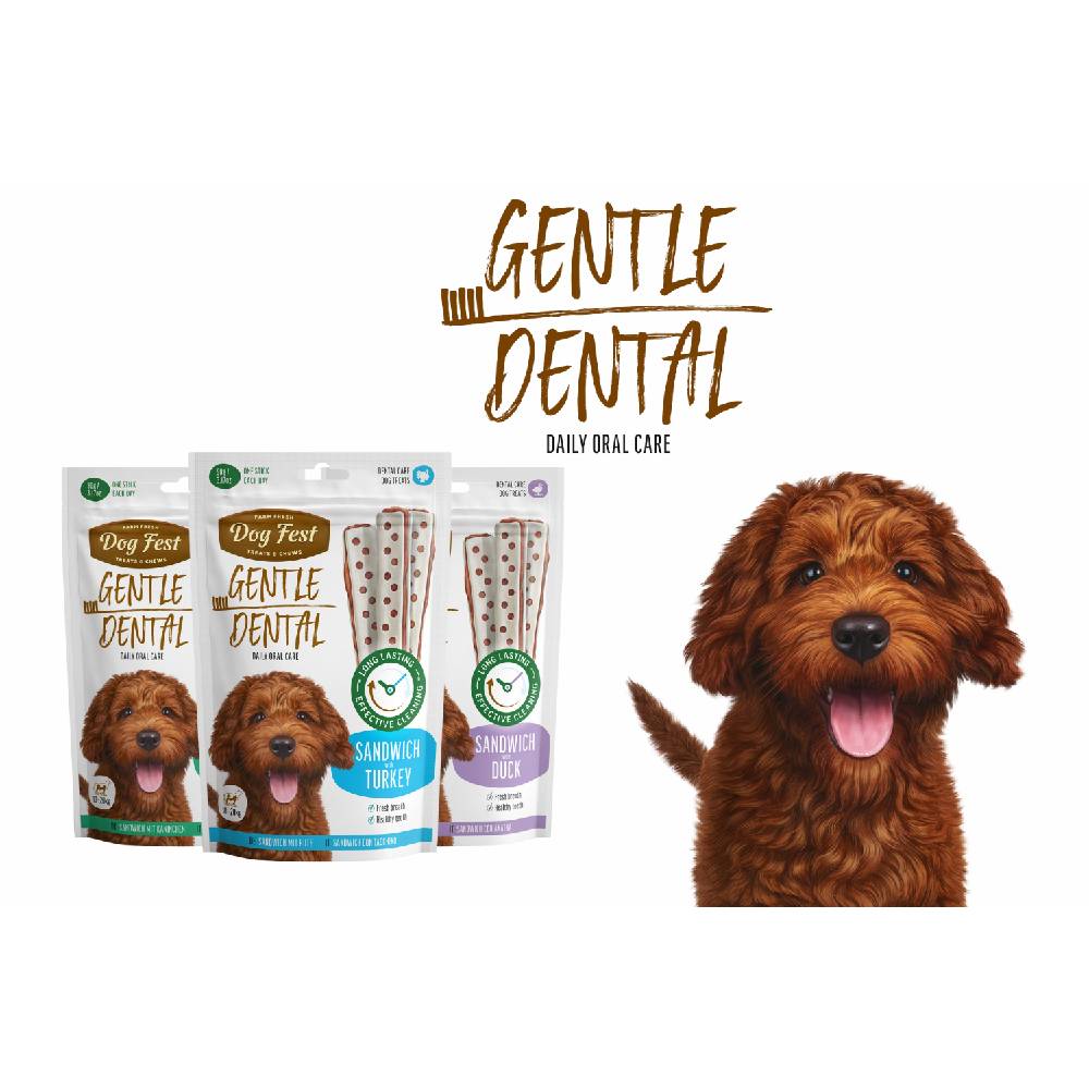 Dog Fest - Dental Treats For Adult Dogs - Sandwich, Duck 90g