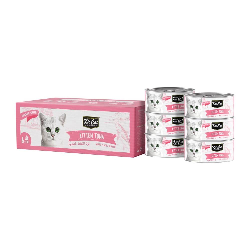 Kit Cat Deboned Tuna & Chicken Toppers for Cats | Grain-Free Wet Food | 6x50g Box