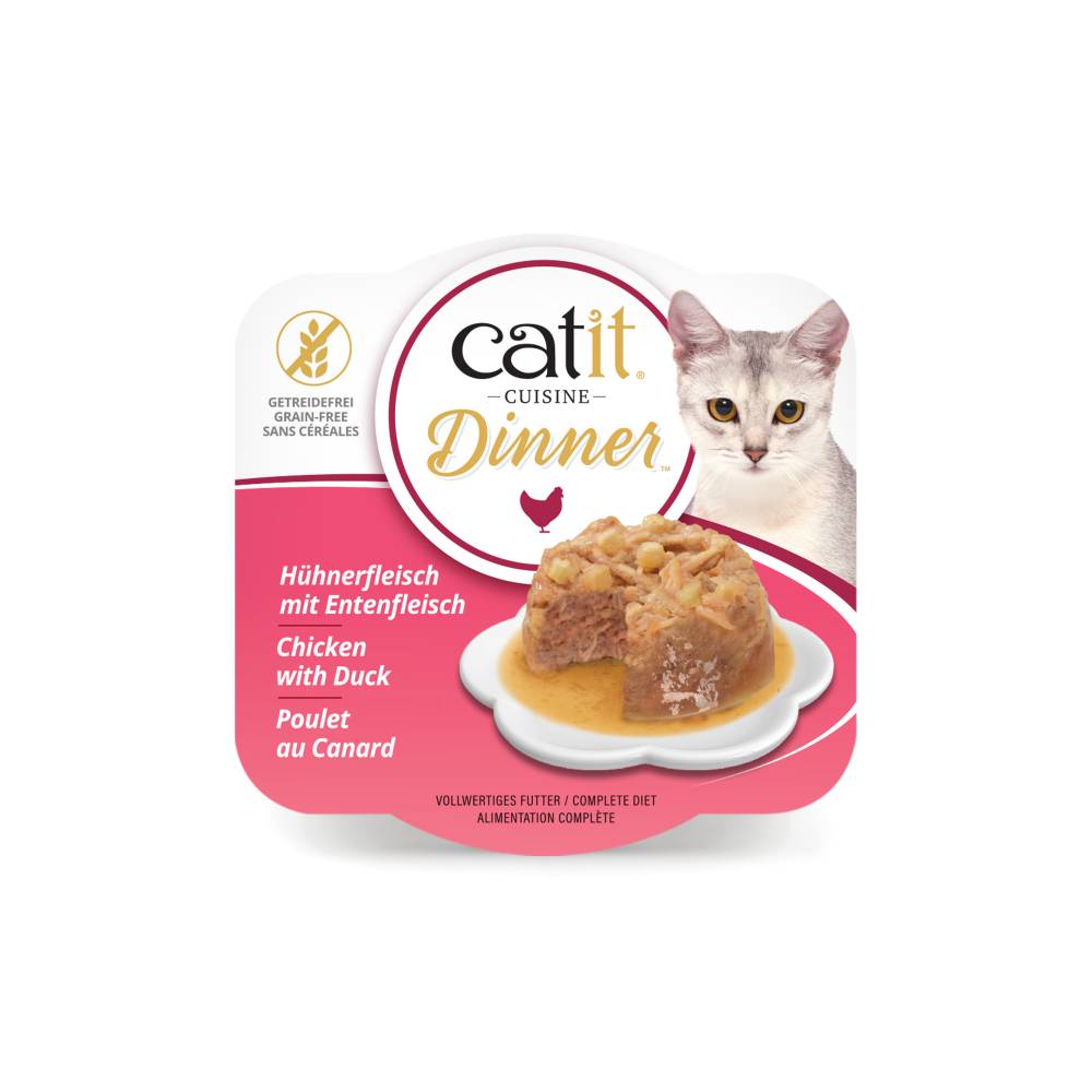 Catit Cuisine Chicken Dinner Multipack for Cats – Grain-Free Wet Food (12 x 75g)