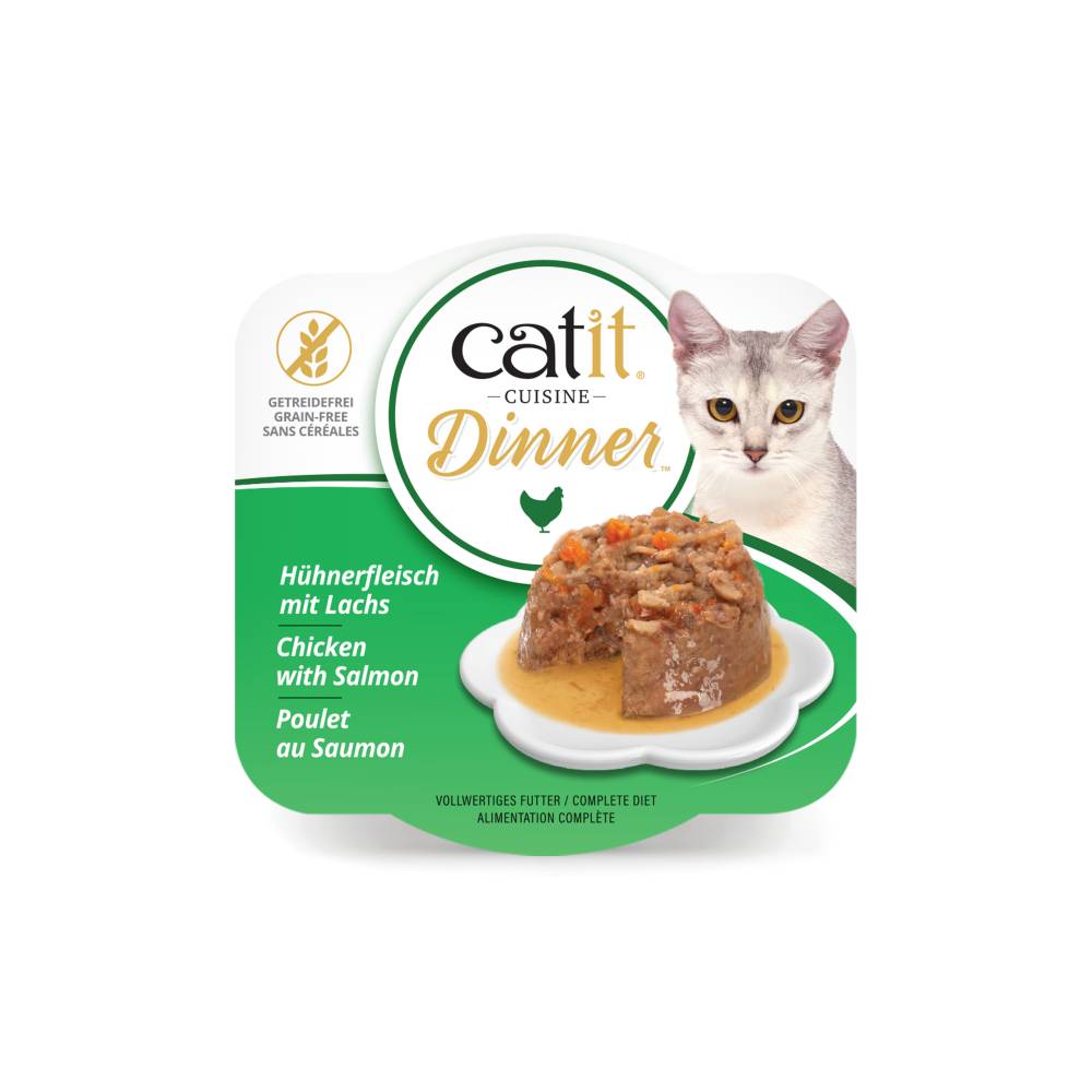 Catit Cuisine Chicken Dinner Multipack for Cats – Grain-Free Wet Food (12 x 75g)