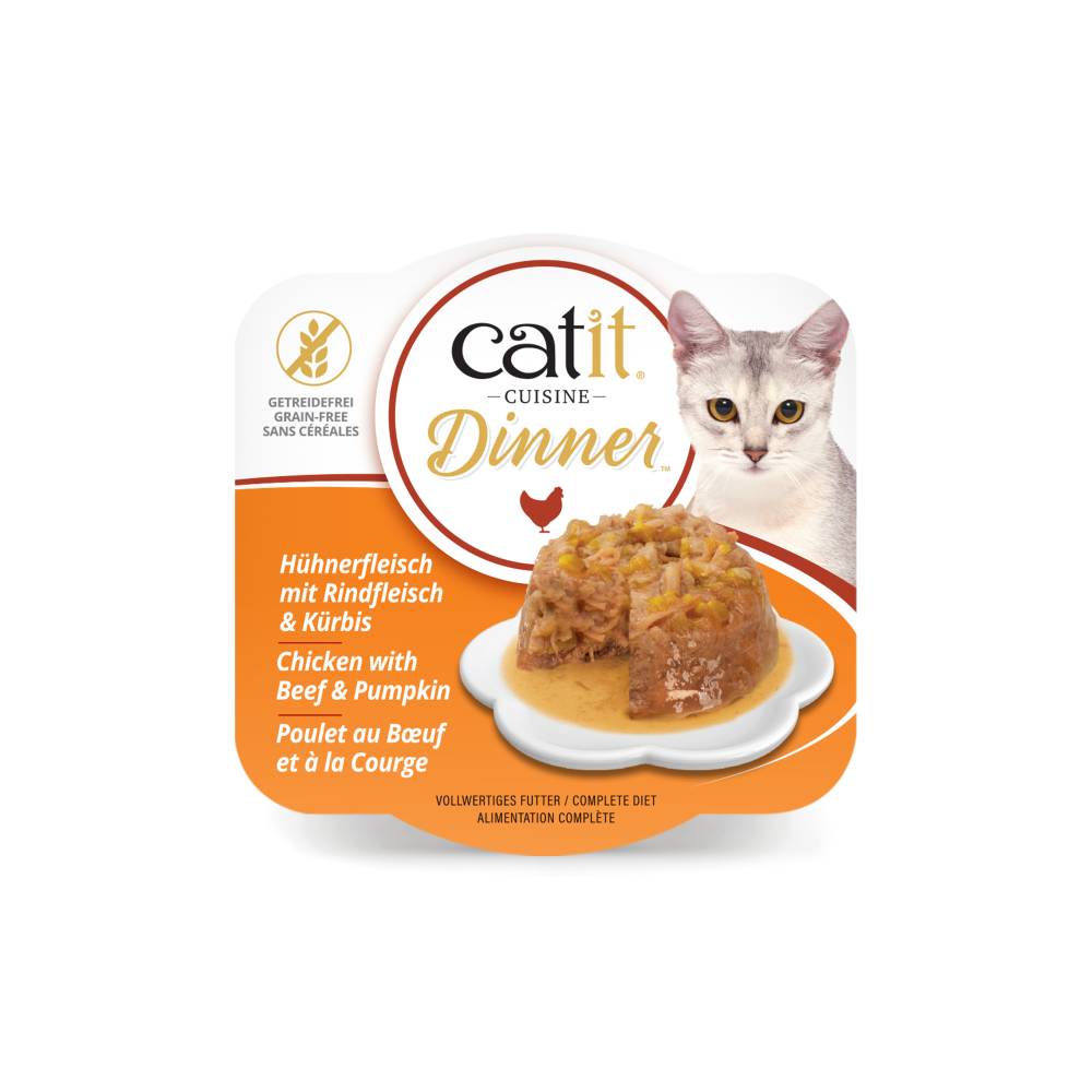 Catit Cuisine Chicken Dinner Multipack for Cats – Grain-Free Wet Food (12 x 75g)
