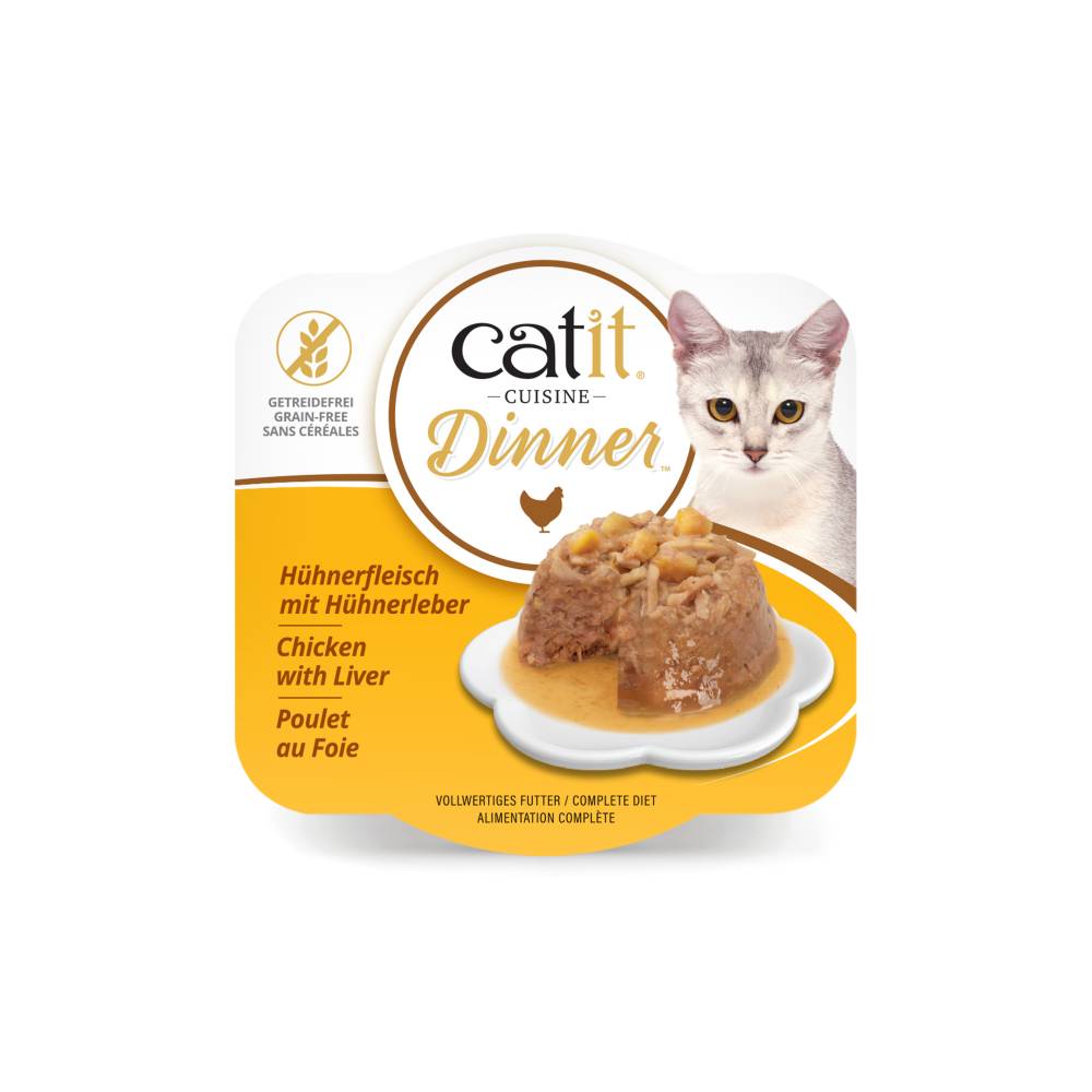 Catit Cuisine Chicken Dinner Multipack for Cats – Grain-Free Wet Food (12 x 75g)