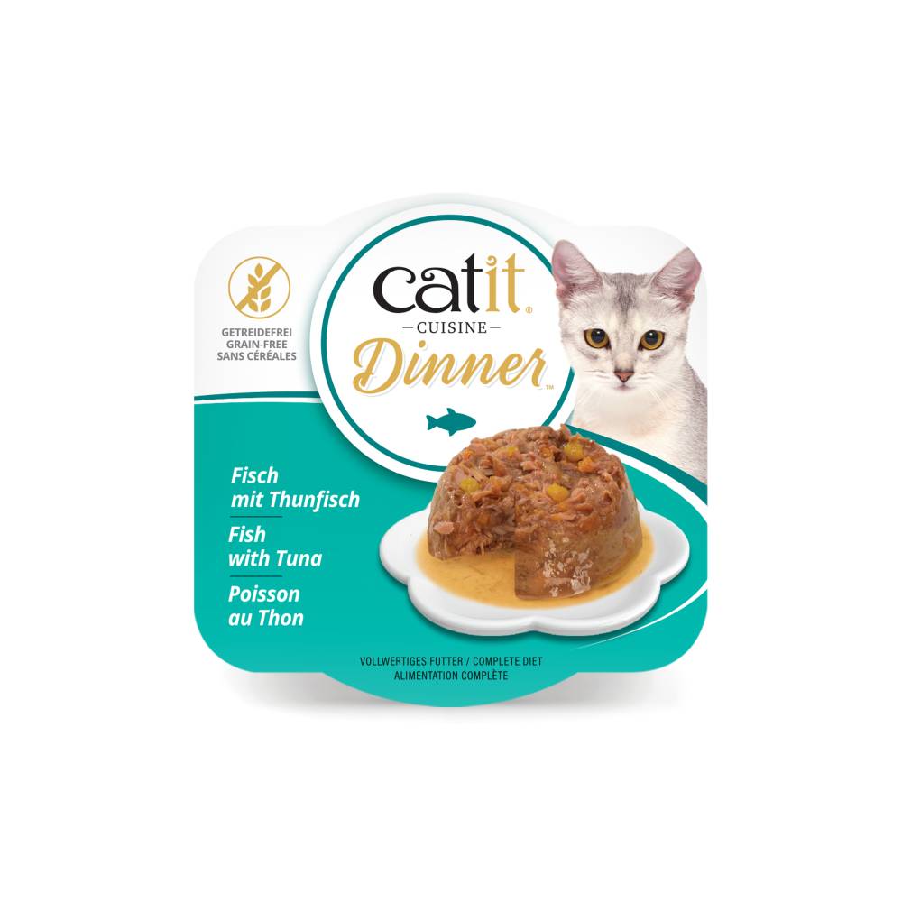 Catit Cuisine Fish Dinner Multipack | Grain-Free Wet Cat Food | 12 x 75g