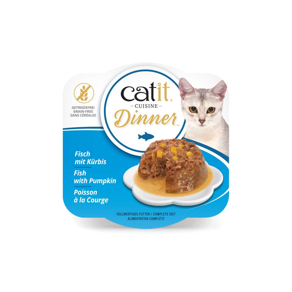 Catit Cuisine Fish Dinner Multipack | Grain-Free Wet Cat Food | 12 x 75g
