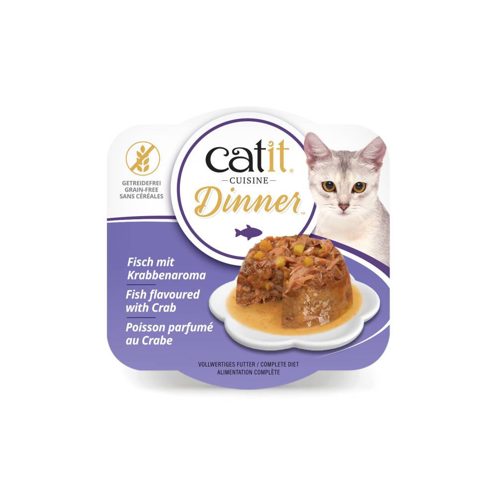 Catit Cuisine Fish Dinner Multipack | Grain-Free Wet Cat Food | 12 x 75g